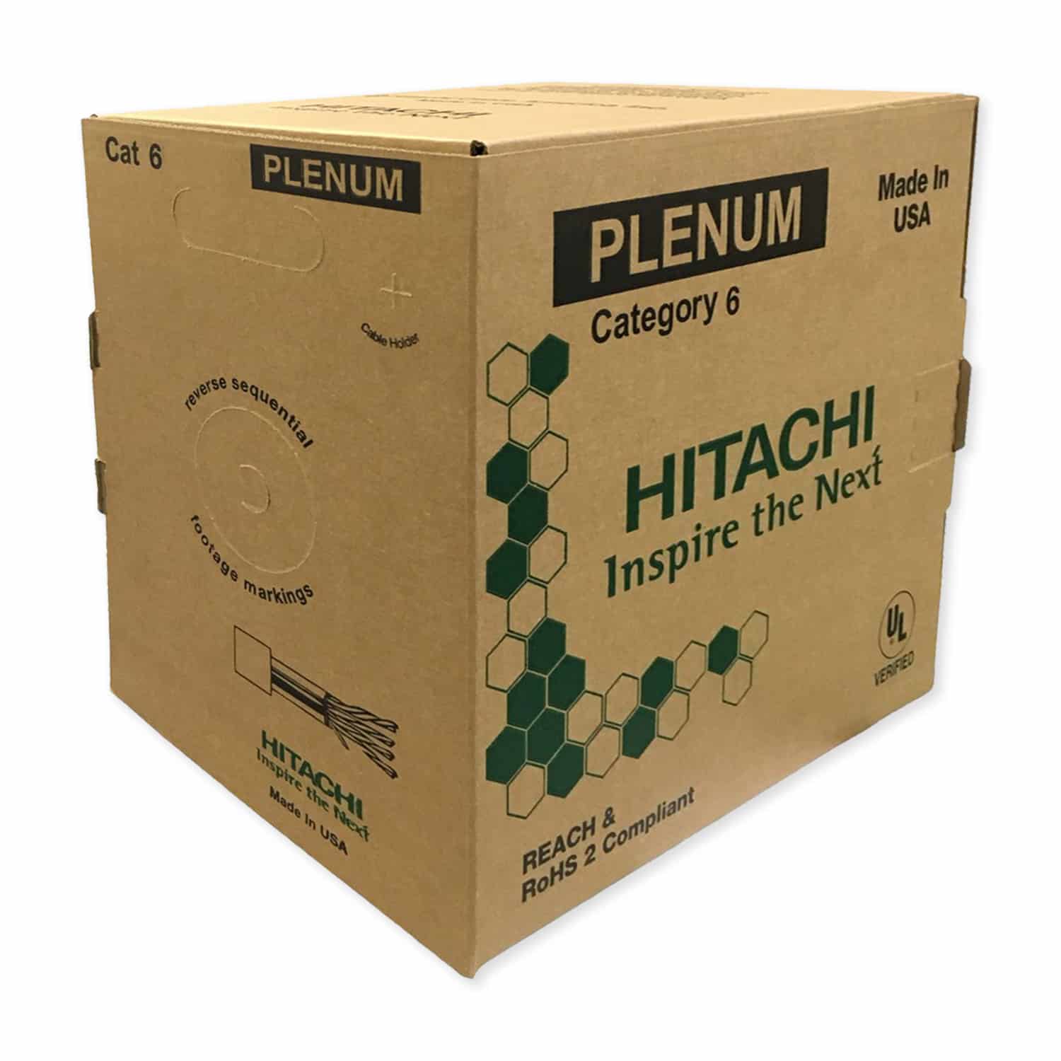 Hitachi-CAT6-Plenum-Rated-UTP-1000ft-Cable